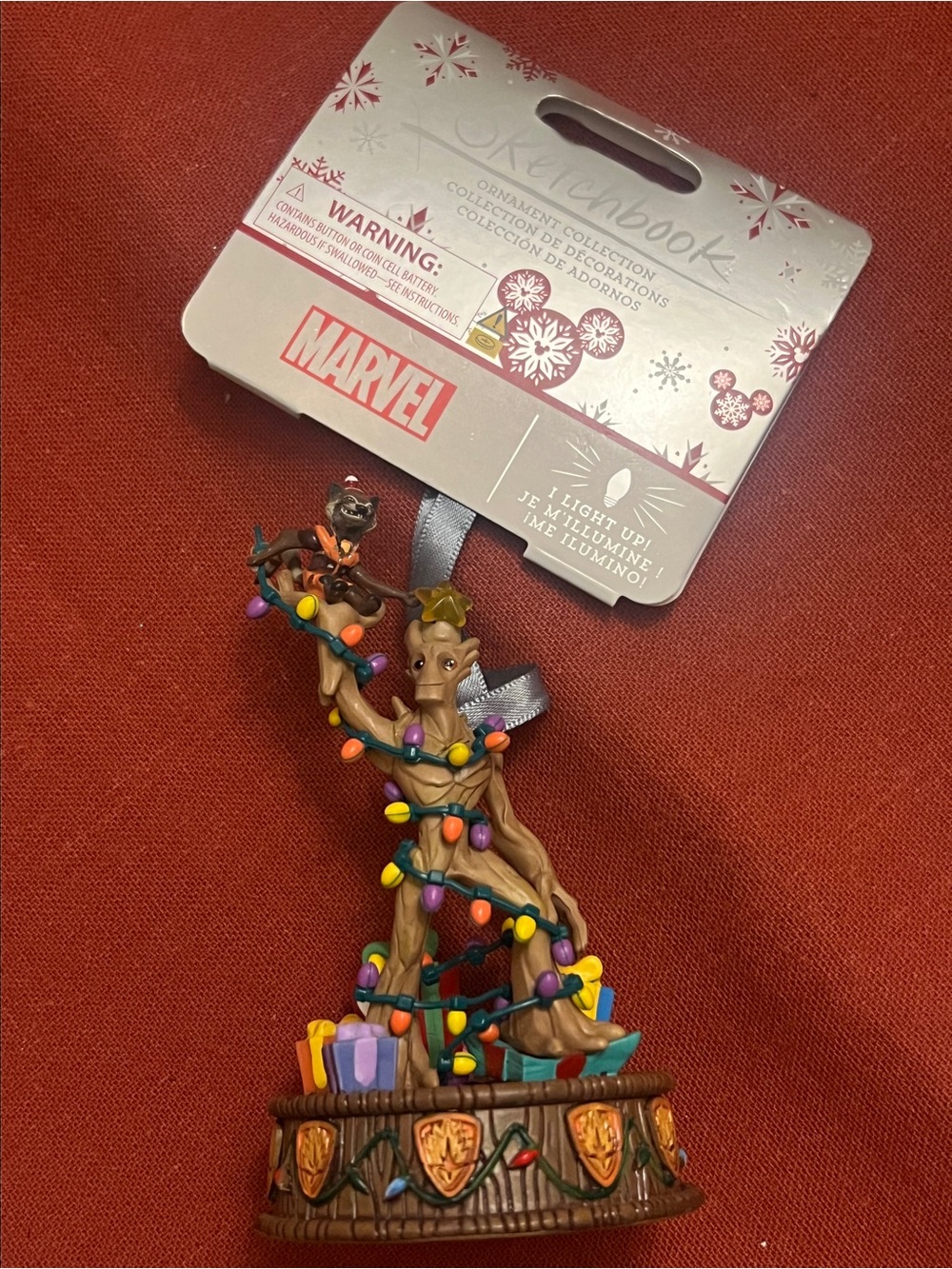 Disney Marvel Baby Groot Light-Up Holiday Ornament